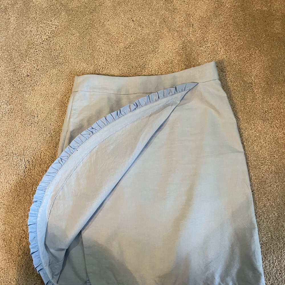 Light Blue Ruffle Wrap Skirt